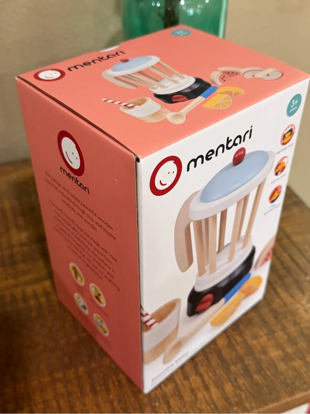 Mentari Kids Smoothie Maker Toy, Natural Wooden Playset, new!
